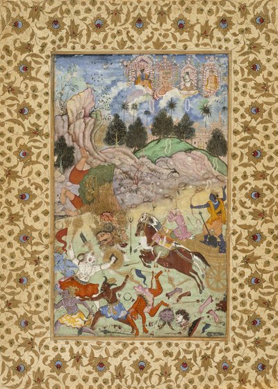 Pradyumna Kills Samvara, c.1585-90 by Mughal School